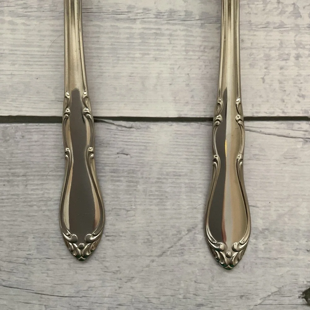 Simeon George Rogers Oneida HOMESTEAD 2 Serving Spoons Stainless‎ Flatware